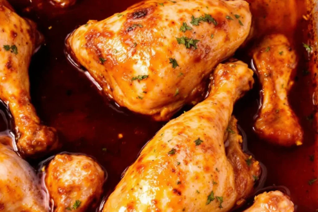 turkey drumsticks with marinade ingredients.